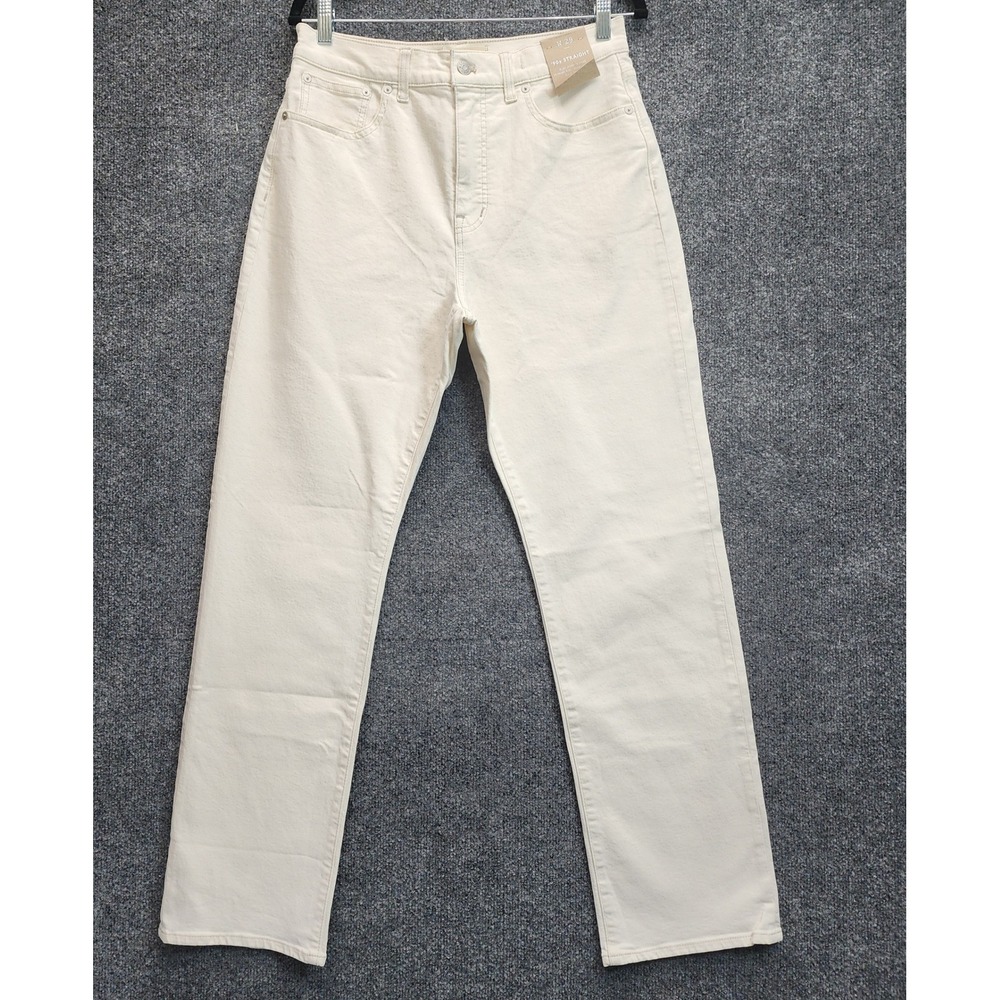 NWT Madewell '90s Straight High Rise Magic Neutral Pockets Jeans W29 Cream Denim